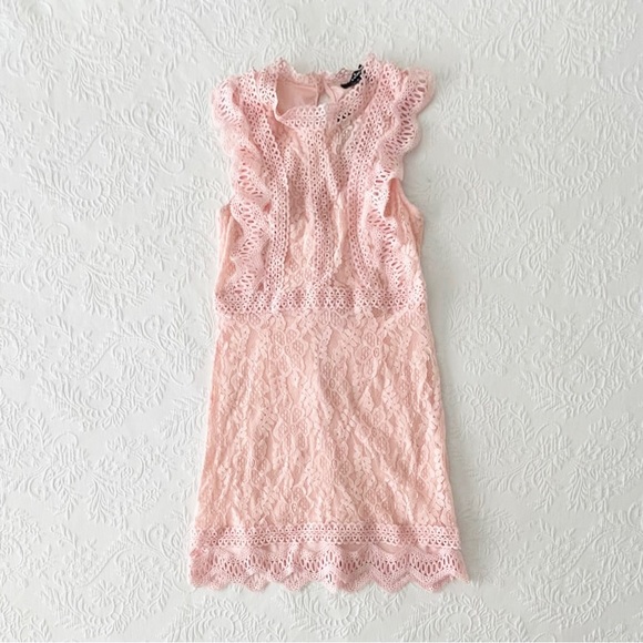 NWT Lulus My Sweetheart Blush Pink Lace Mini Dress Small - Picture 2 of 7
